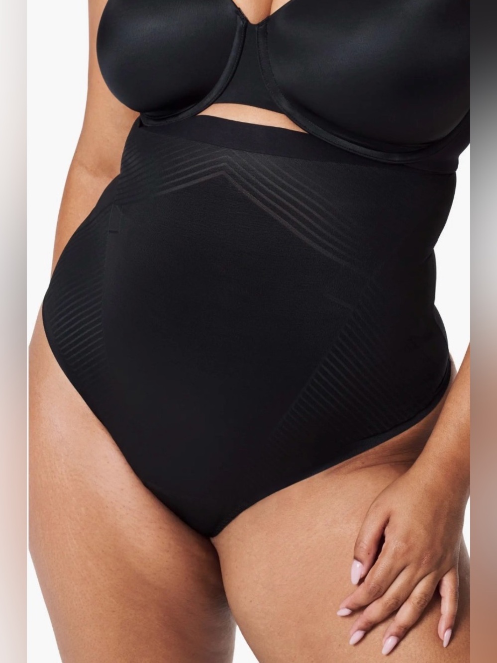 SPANX Invisible Shaping High-Waisted Thong Very Black Women’s Size S